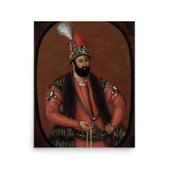 Nader Shah poster on a plain backdrop in size 16"x20".