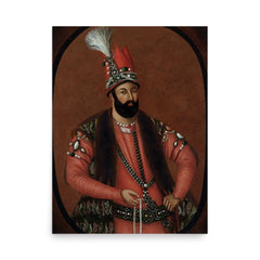 Nader Shah poster on a plain backdrop in size 18"x24".