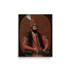 Nader Shah poster on a plain backdrop in size 8"x10".