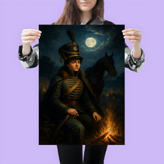 Nadezhda Durova cavalry officer in moonlit bivouac poster 3
