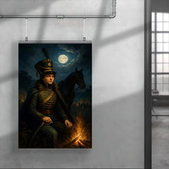 Nadezhda Durova cavalry officer in moonlit bivouac poster 4