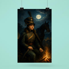 Nadezhda Durova cavalry officer in moonlit bivouac poster 6