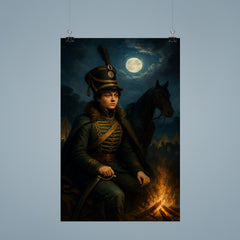 Nadezhda Durova cavalry officer in moonlit bivouac poster 9