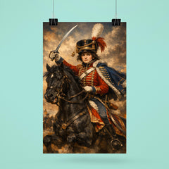 Nadezhda Durova cavalry portrait in Hussar uniform poster 6