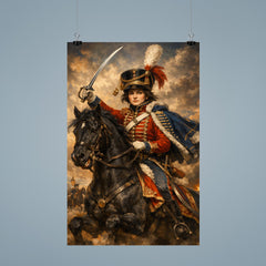 Nadezhda Durova cavalry portrait in Hussar uniform poster 9