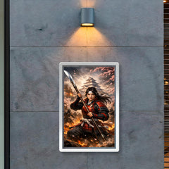 Nakano Takeko with naginata at Aizu poster 2