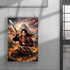 Nakano Takeko with naginata at Aizu poster 4
