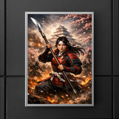 Nakano Takeko with naginata at Aizu poster 5