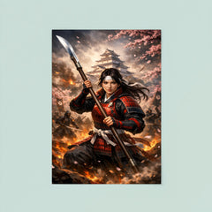 Nakano Takeko with naginata at Aizu poster 8
