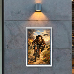 Nancy Wake bicycle sprint through maquis countryside poster 2