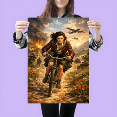 Nancy Wake bicycle sprint through maquis countryside poster 3