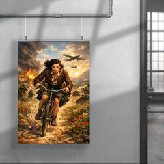 Nancy Wake bicycle sprint through maquis countryside poster 4