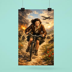Nancy Wake bicycle sprint through maquis countryside poster 6