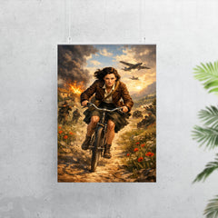 Nancy Wake bicycle sprint through maquis countryside poster 7