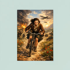 Nancy Wake bicycle sprint through maquis countryside poster 8