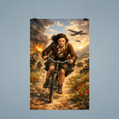 Nancy Wake bicycle sprint through maquis countryside poster 9