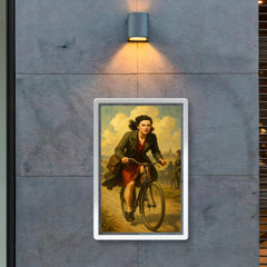 Nancy Wake cycling through occupied France poster 2