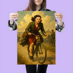 Nancy Wake cycling through occupied France poster 3