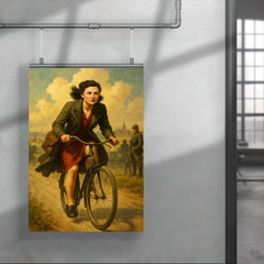 Nancy Wake cycling through occupied France poster 4