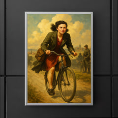 Nancy Wake cycling through occupied France poster 5