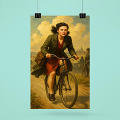 Nancy Wake cycling through occupied France poster 6