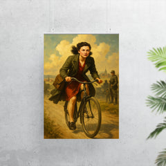 Nancy Wake cycling through occupied France poster 7