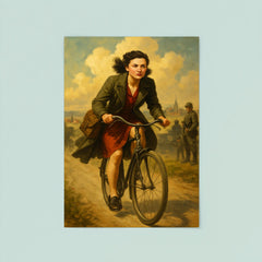 Nancy Wake cycling through occupied France poster 8
