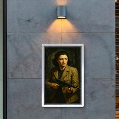 Nancy Wake in maquis shadows with Sten gun poster 2