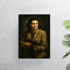 Nancy Wake in maquis shadows with Sten gun poster 7