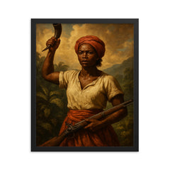 Nanny of the Maroons framed print on a plain backdrop in size 16"x20".