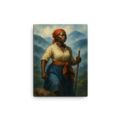 Nanny of the Maroons in Blue Mountains mist canvas print on a plain backdrop in size 12"x16".