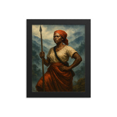 Nanny of the Maroons in Blue Mountains mist framed print on a plain backdrop in size 8"x10".