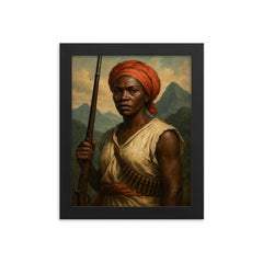 Nanny of the Maroons mountain portrait framed print on a plain backdrop in size 8"x10".