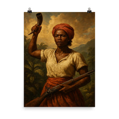 Nanny of the Maroons poster on a plain backdrop in size 8"x10".