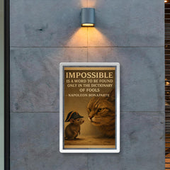napoleon bonaparte quote impossible is a word only in dictionary of fools mouse illustration poster 2