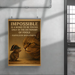 napoleon bonaparte quote impossible is a word only in dictionary of fools mouse illustration poster 4