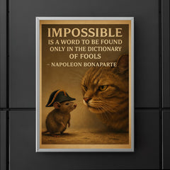 napoleon bonaparte quote impossible is a word only in dictionary of fools mouse illustration poster 5