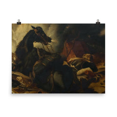 Napoleonic War Horse Battle Sir by Edwin Henry Landseer, 1870 poster on a plain backdrop in size 8"x10".
