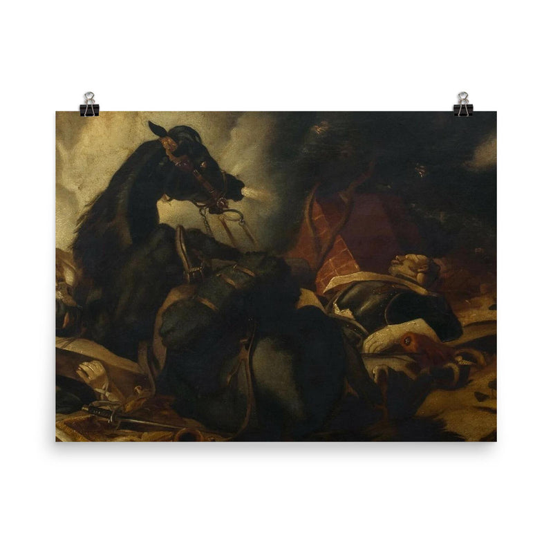 Napoleonic War Horse Battle Sir by Edwin Henry Landseer, 1870 poster on a plain backdrop in size 8