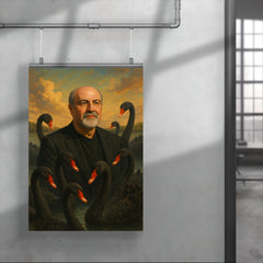 Nassim Nicholas Taleb among black swans poster 4
