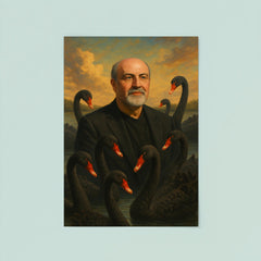 Nassim Nicholas Taleb among black swans poster 8