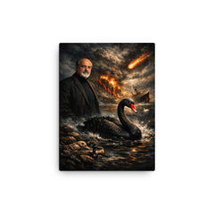 Nassim Nicholas Taleb black swan tableau canvas print on a plain backdrop in size 12"x16".