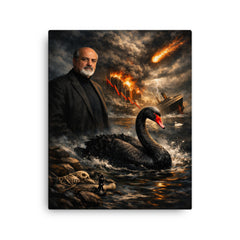 Nassim Nicholas Taleb black swan tableau canvas print on a plain backdrop in size 16"x20".