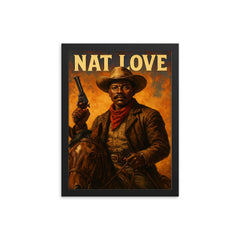 Nat Love framed print on a plain backdrop in size 12"x16".