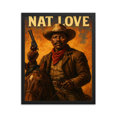 Nat Love framed print on a plain backdrop in size 16"x20".