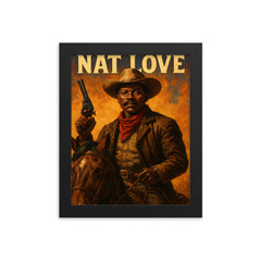 Nat Love framed print on a plain backdrop in size 8"x10".