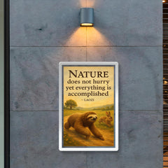 Nature does not hurry Laozi quote sloth beats rabbit inspiring poster poster 2