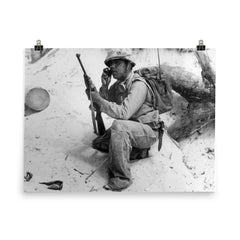 Navajo Code Talker poster on a plain backdrop in size 8"x10".