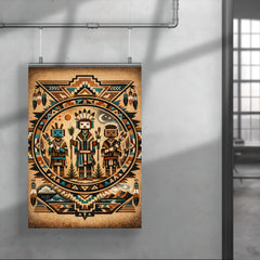 Navajo Yei figures in sandpainting geometry poster 4