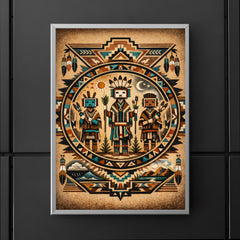 Navajo Yei figures in sandpainting geometry poster 5